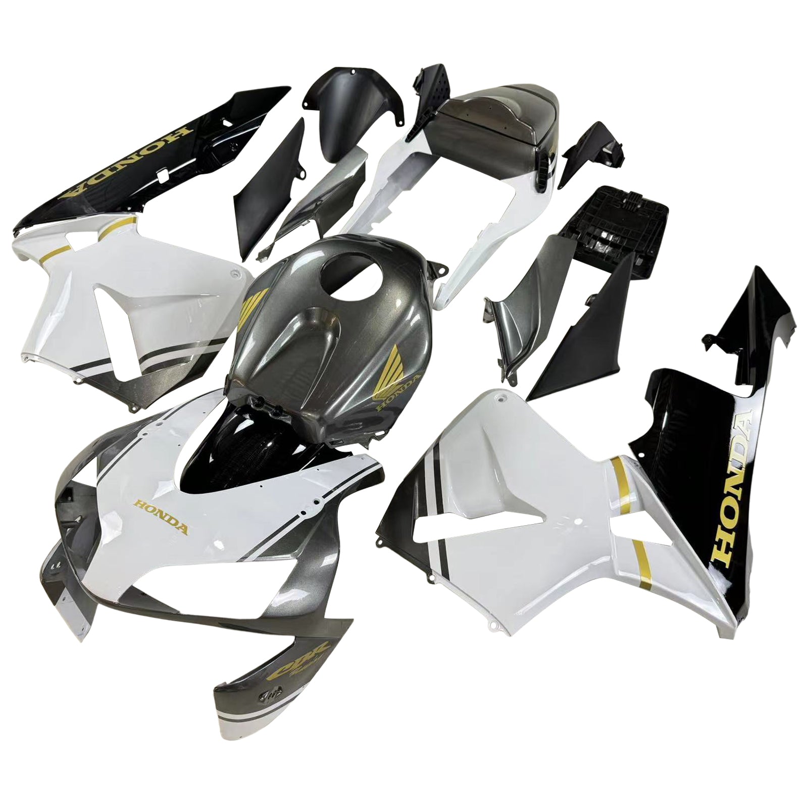 Kit carena Amotopart 2003-2004 Honda CBR600RR bianco e nero