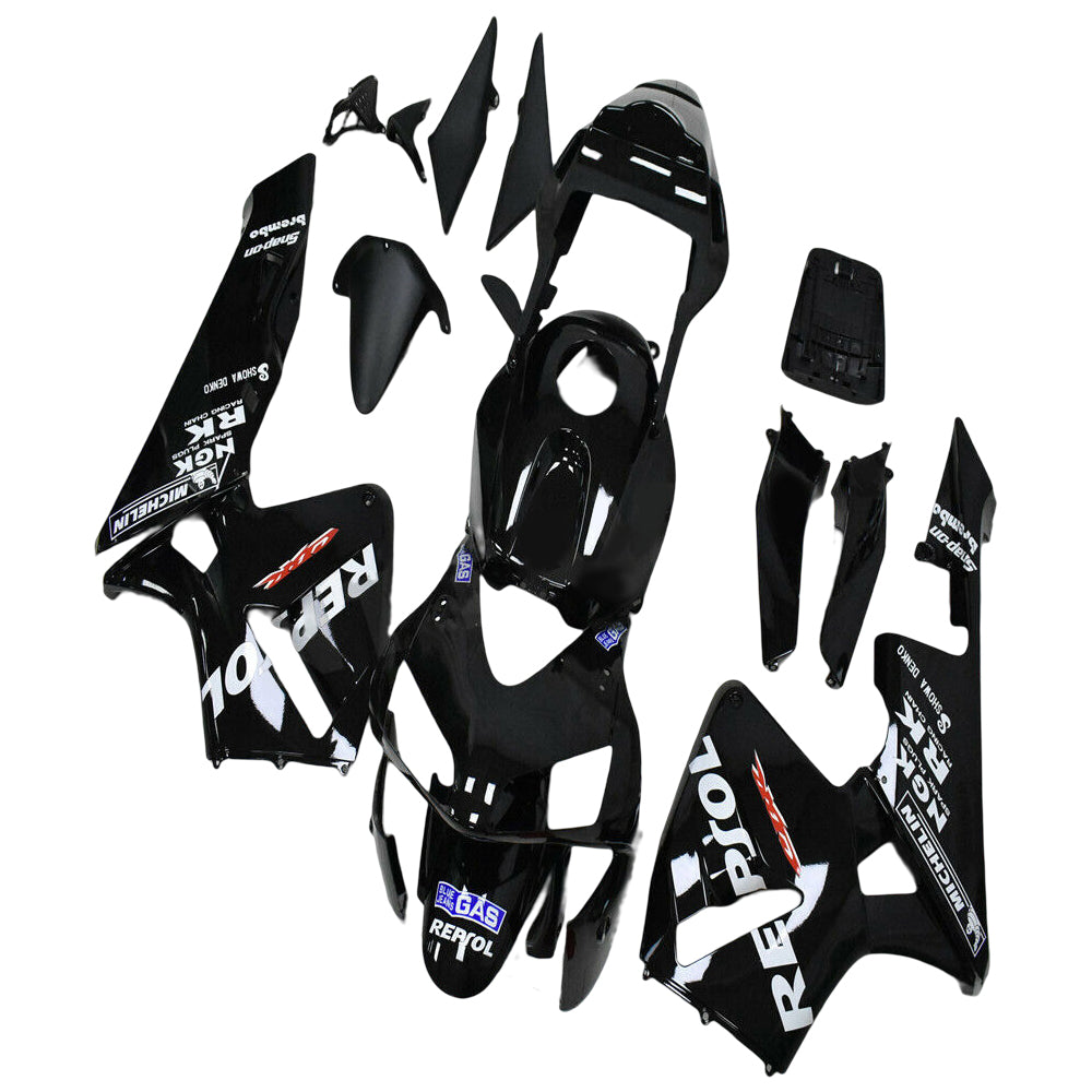 Amotopart 2003-2004 Honda CBR600RR Carénage noir avec kit logo