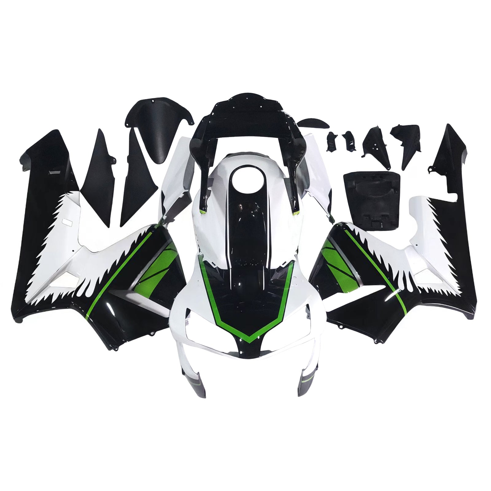 Amotopart 2003-2004 Honda CBR600RR White Green Fairing Kit