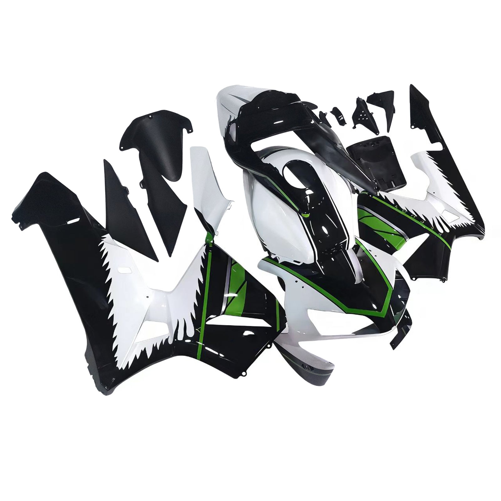 Amotopart 2003–2004 Honda CBR600RR Weiß Grün Verkleidungsset