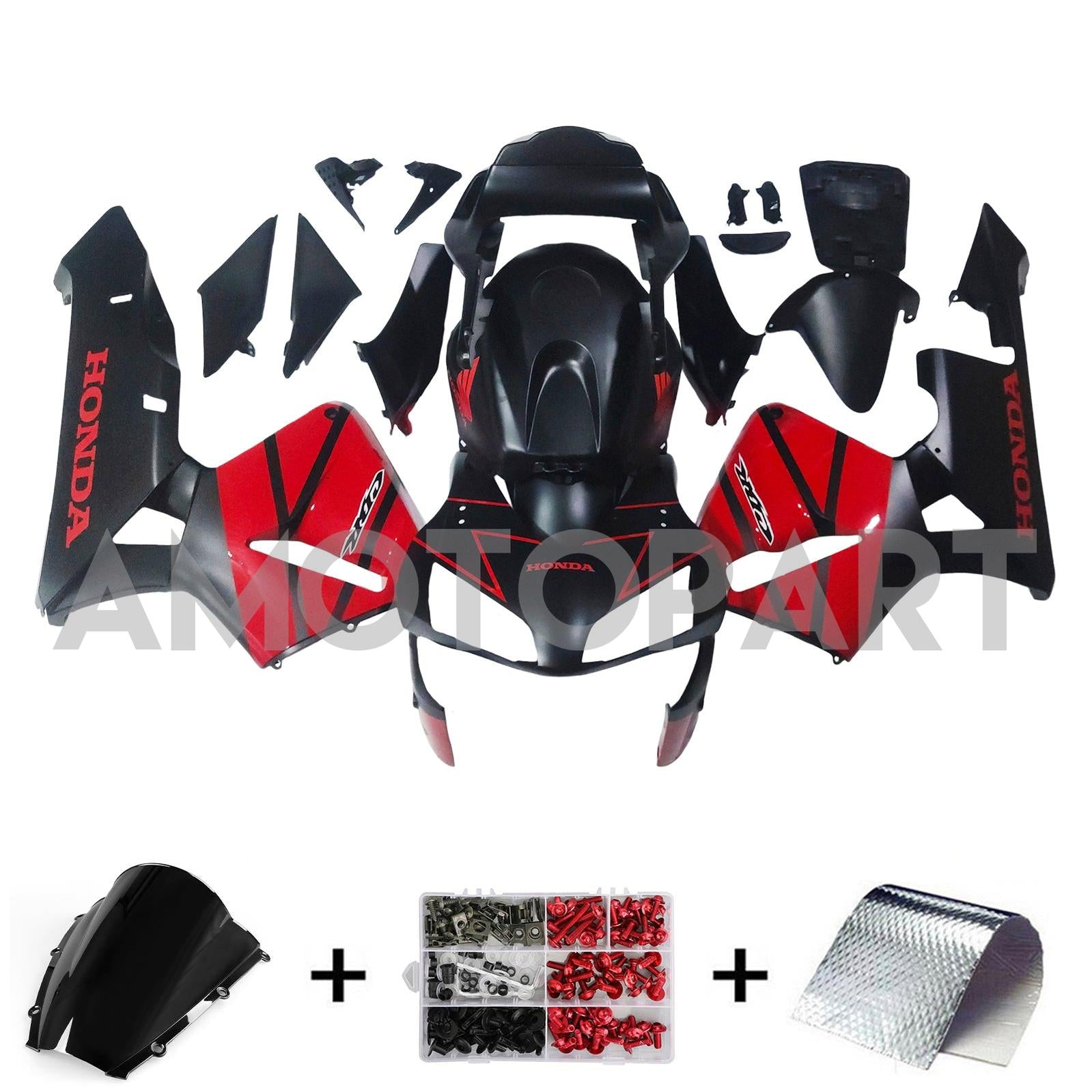 Amotopart 2003-2004 Honda CBR600RR Red Black Fairing Kit