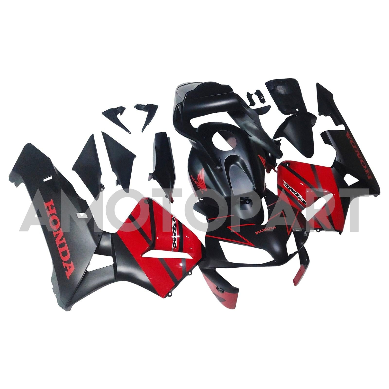 Amotopart 2003-2004 Honda CBR600RR Kit de carénage noir rouge