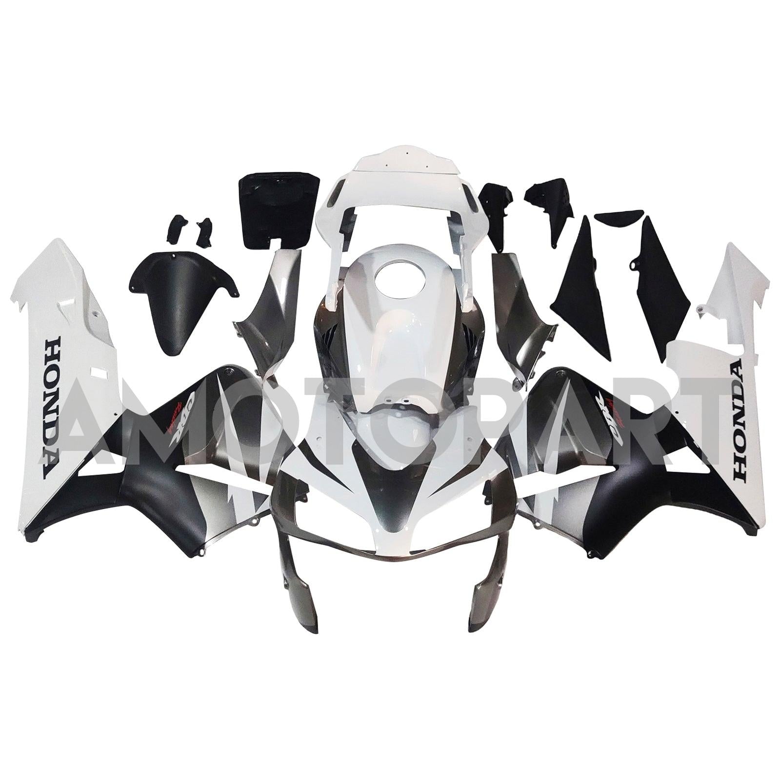 Amotopart 2003-2004 Honda CBR600RR White Black Fairing Kit
