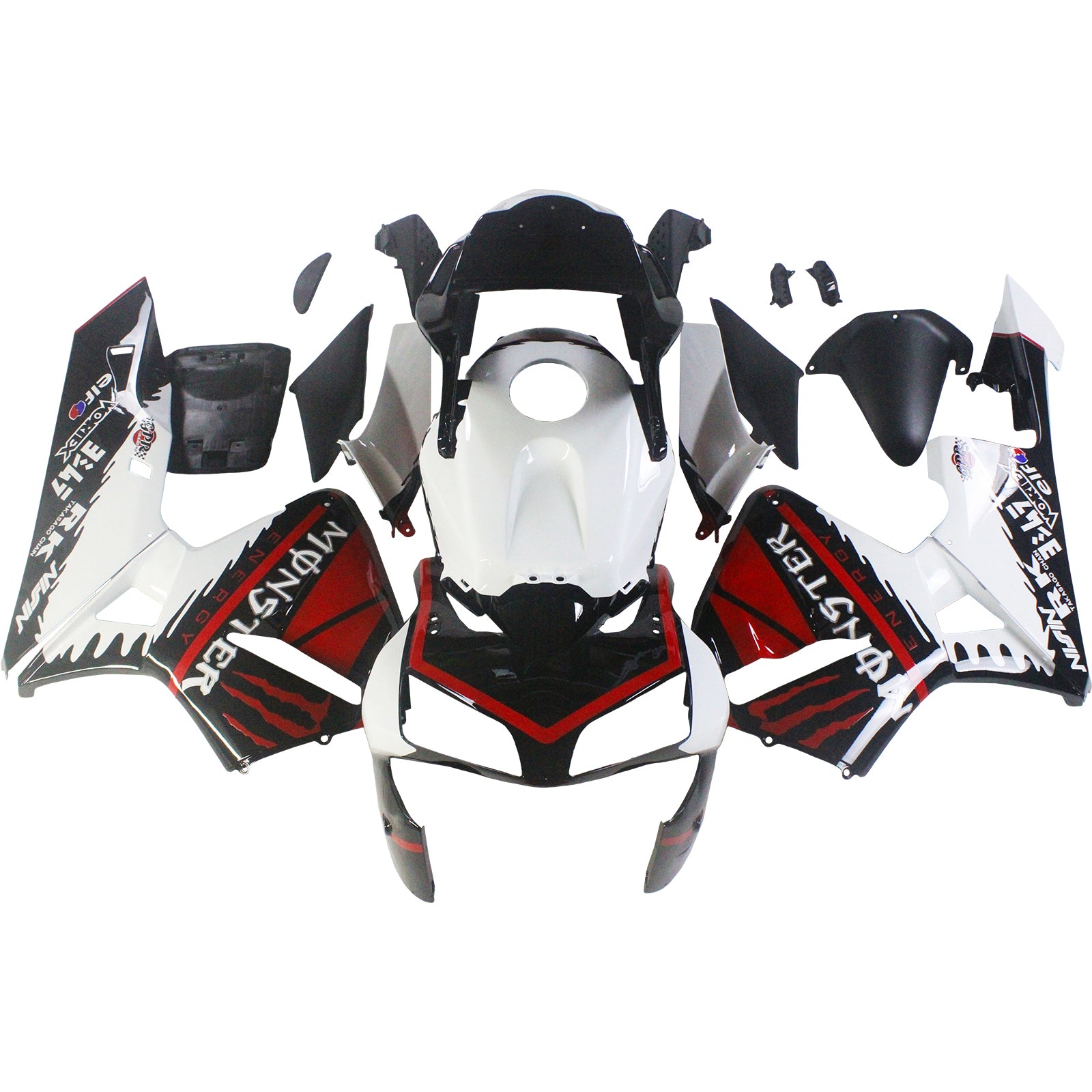 Kit carena Amotopart 2003-2004 Honda CBR600RR bianco rosso