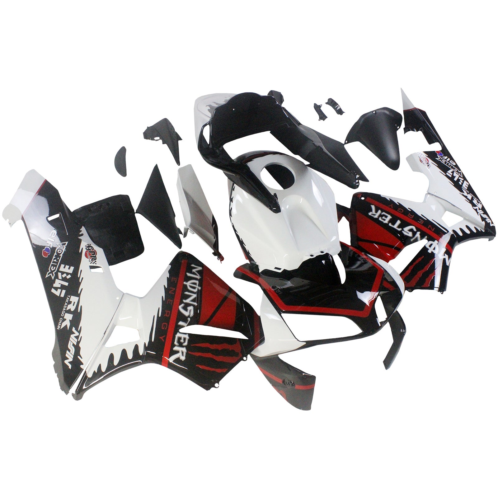 Amotopart 2003-2004 Honda CBR600RR White Red Fairing Kit