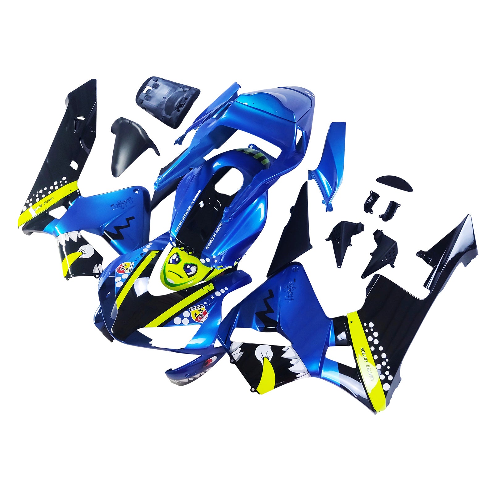 Kit de carenagens Amotopart 2003-2004 Honda CBR600RR azul verde