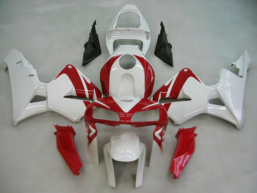 Amotopart 2005-2006 Honda CBR600RR Rouge&WKit de carénage blanc