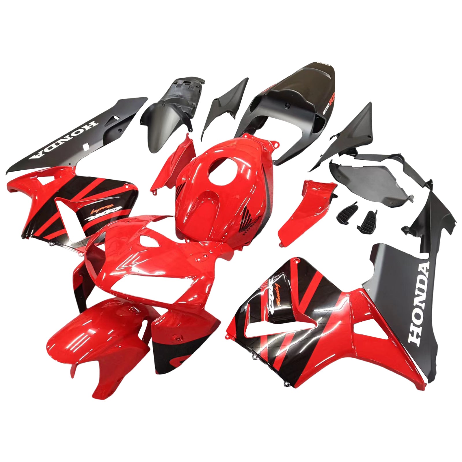 Amotopart 2005–2006 Honda CBR600RR Verkleidungsset in Schwarz und Rot