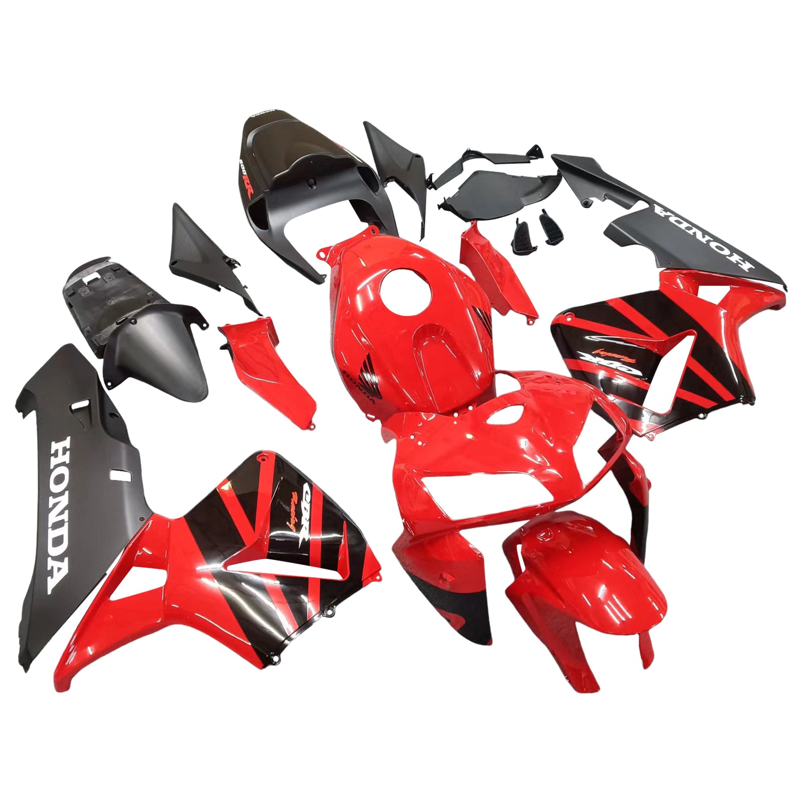 Amotopart 2005–2006 Honda CBR600RR Verkleidungsset in Schwarz und Rot