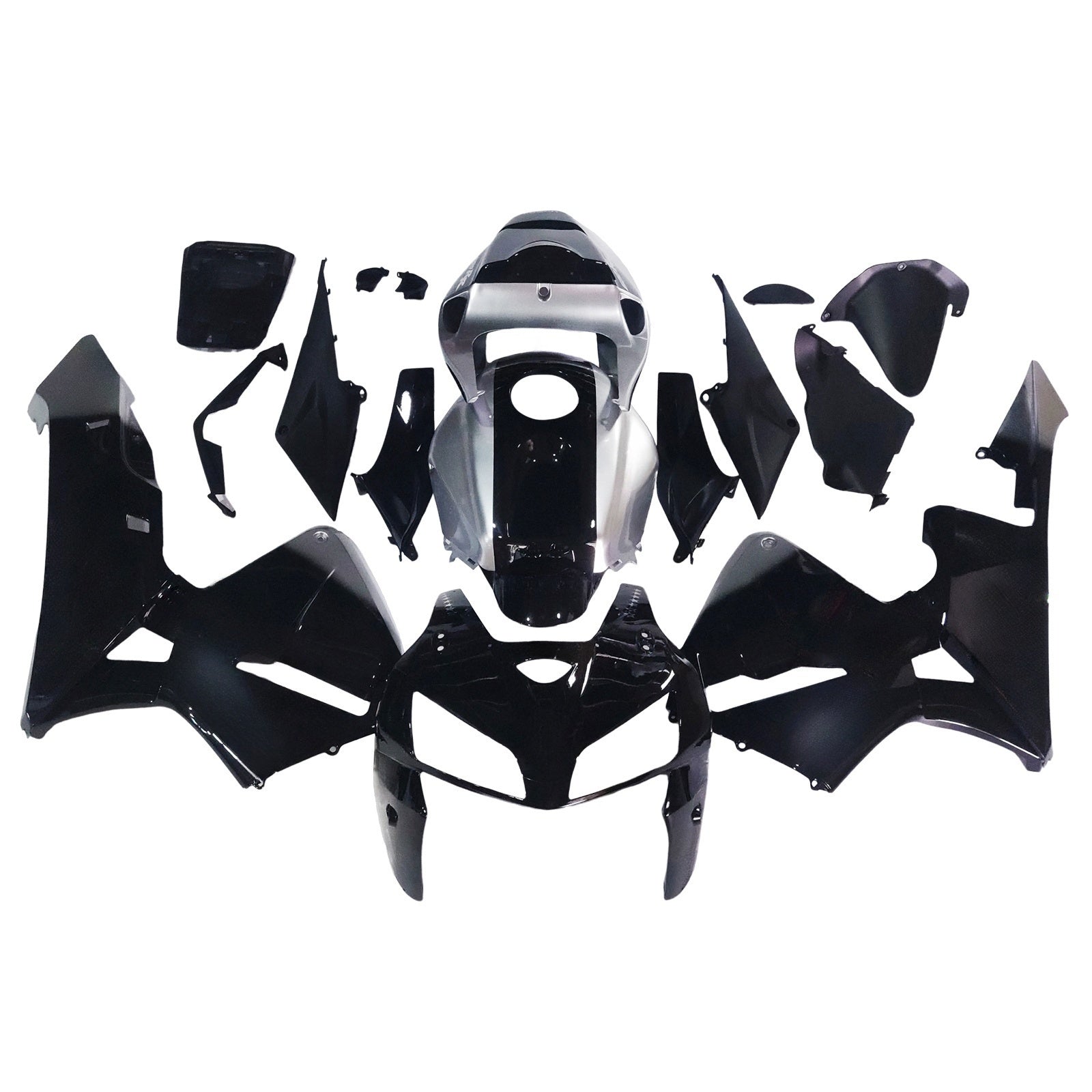 Amotopart 2005-2006 Honda CBR600RR Black&Silver Accent Fairing Kit