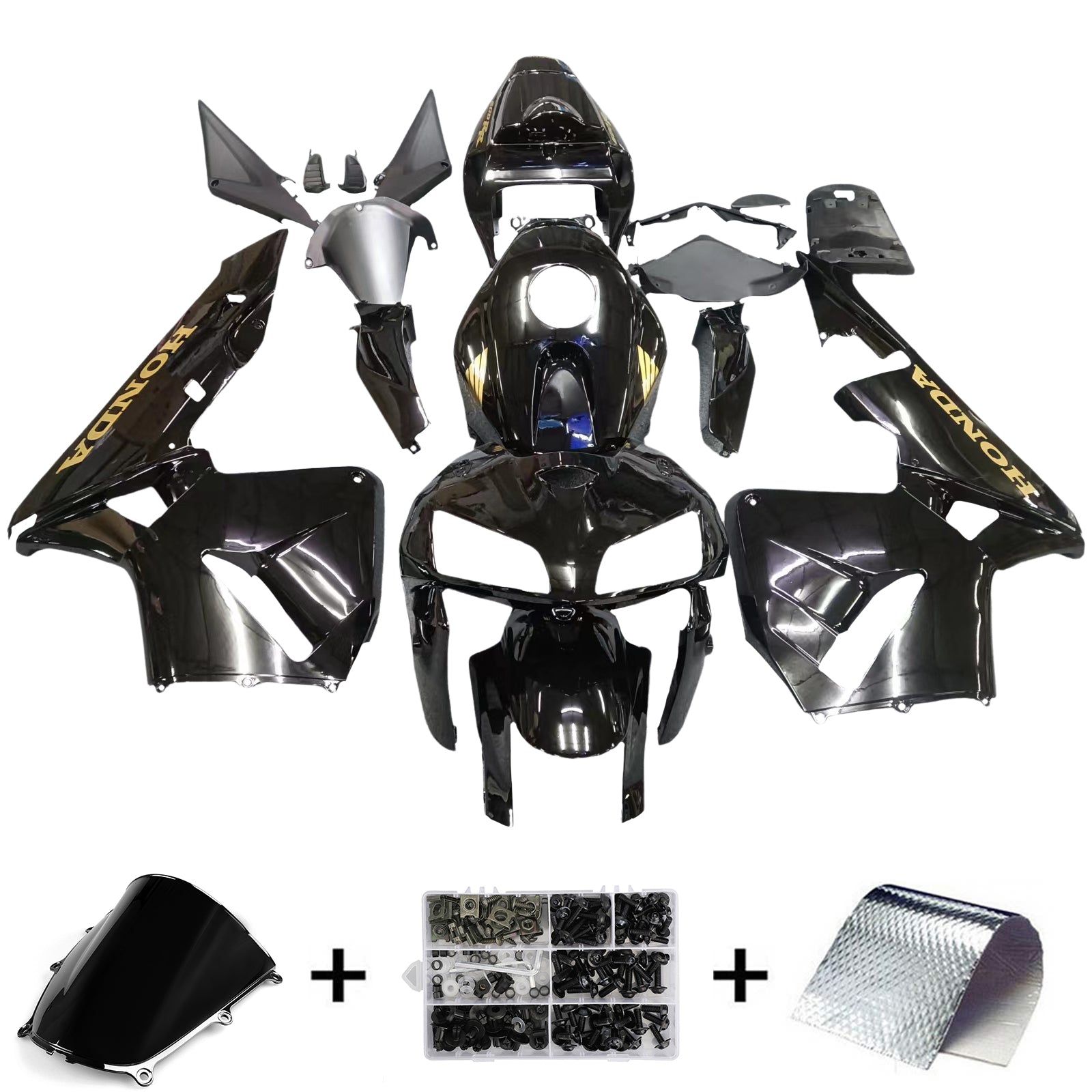 Amotopart 2005-2006 Honda CBR600RR Fairing Black Kit