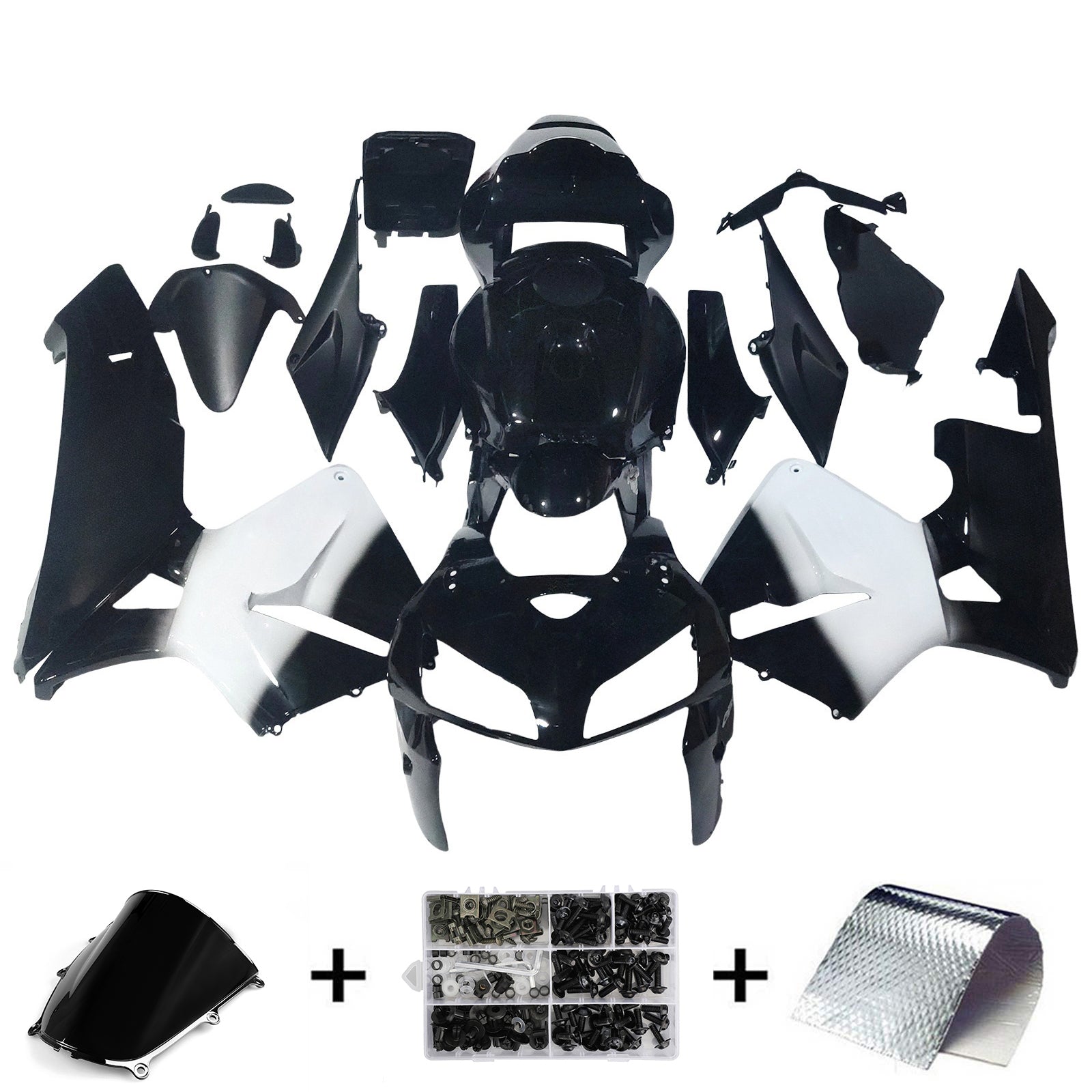 Amotopart 2005-2006 Honda CBR600RR Black&White Style1 Fairing Kit
