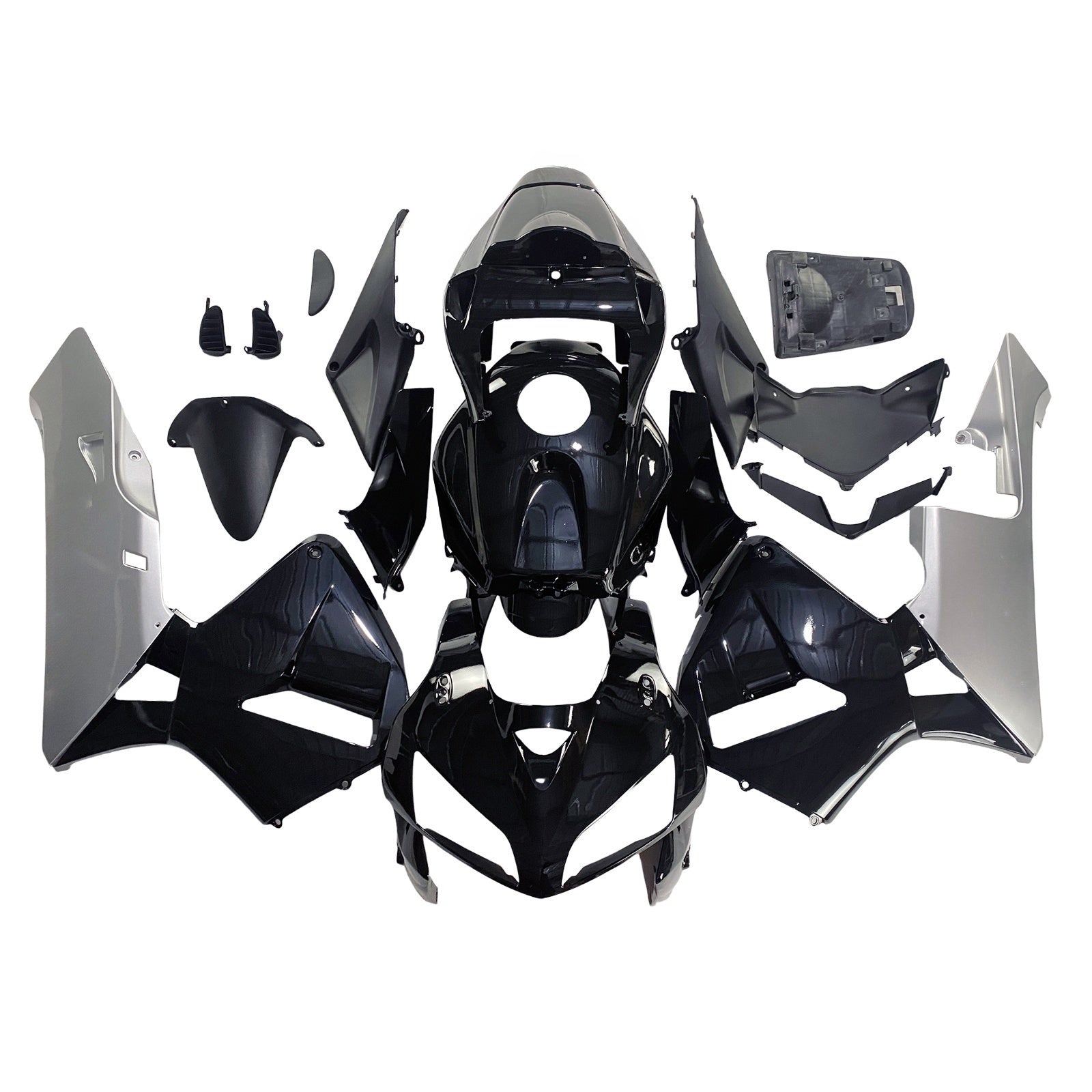 Amotopart 2005-2006 Honda CBR600RR Fairing Black&Sliver Kit