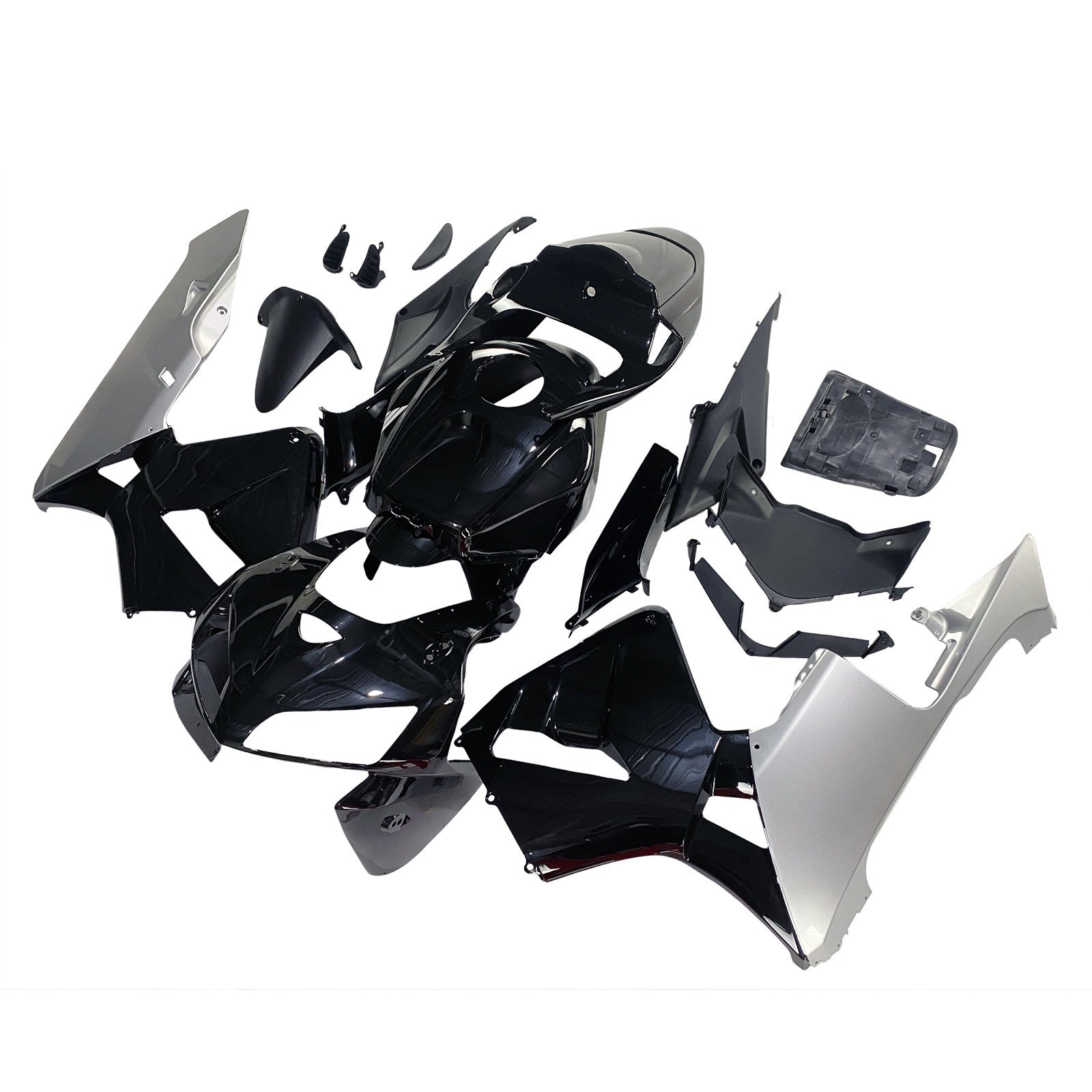 Amotopart 2005-2006 Honda CBR600RR Fairing Black&Sliver Kit