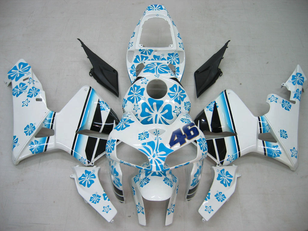 Amotopart 2005-2006 Honda CBR600RR White&Blue Accent Fairing Kit