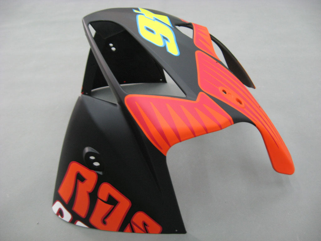Amotopart 2005–2006 Honda CBR600RR Mattschwarz mit roten Logos Verkleidungsset