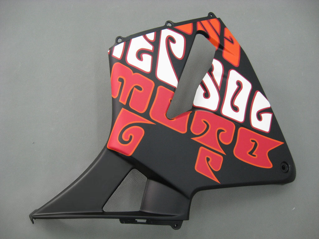 Amotopart 2005–2006 Honda CBR600RR Mattschwarz mit roten Logos Verkleidungsset