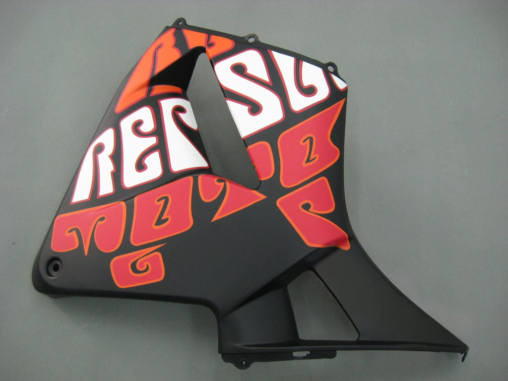 Amotopart 2005–2006 Honda CBR600RR Mattschwarz mit roten Logos Verkleidungsset