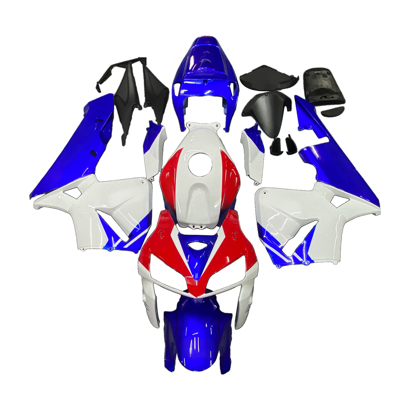 Amotopart 2005-2006 Honda CBR600RR Fairing White & Blue Kit