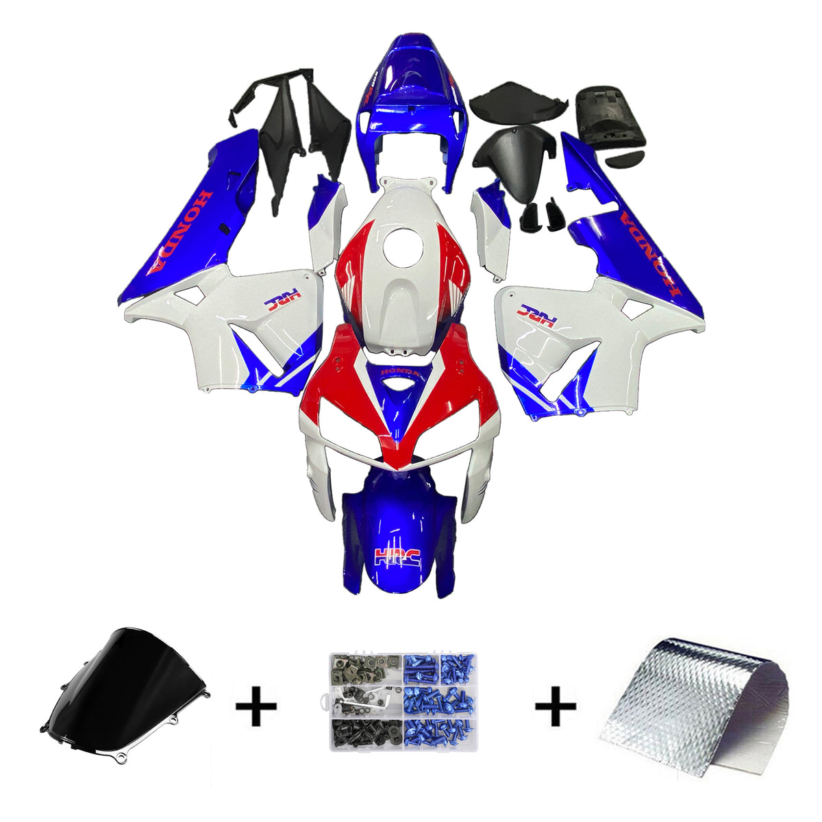 Amotopart 2005-2006 Honda CBR600RR Fairing White&Blue Kit