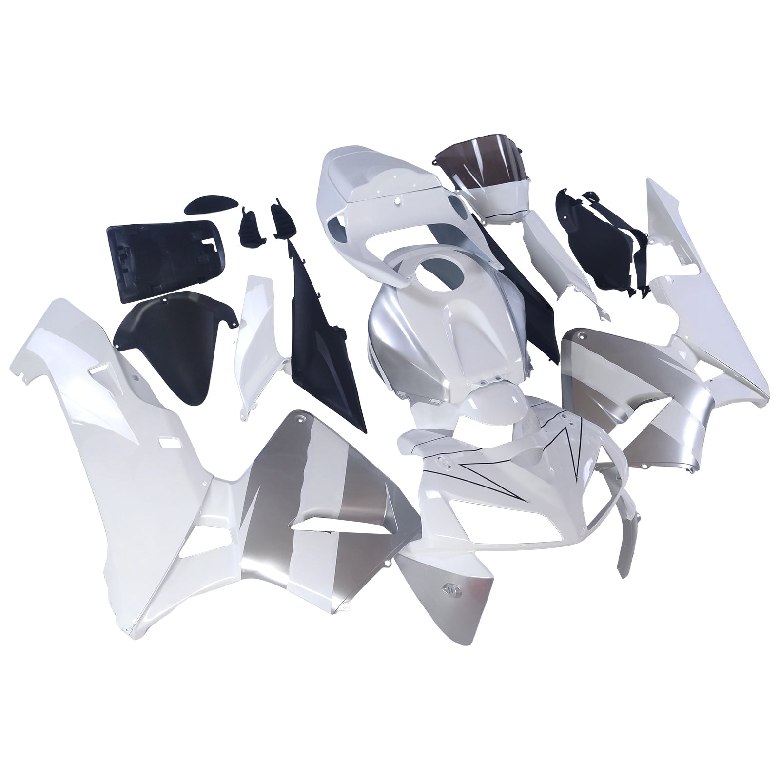 Amotopart 2005 2006 Honda CBR600RR White&Sliver Fairing Kit