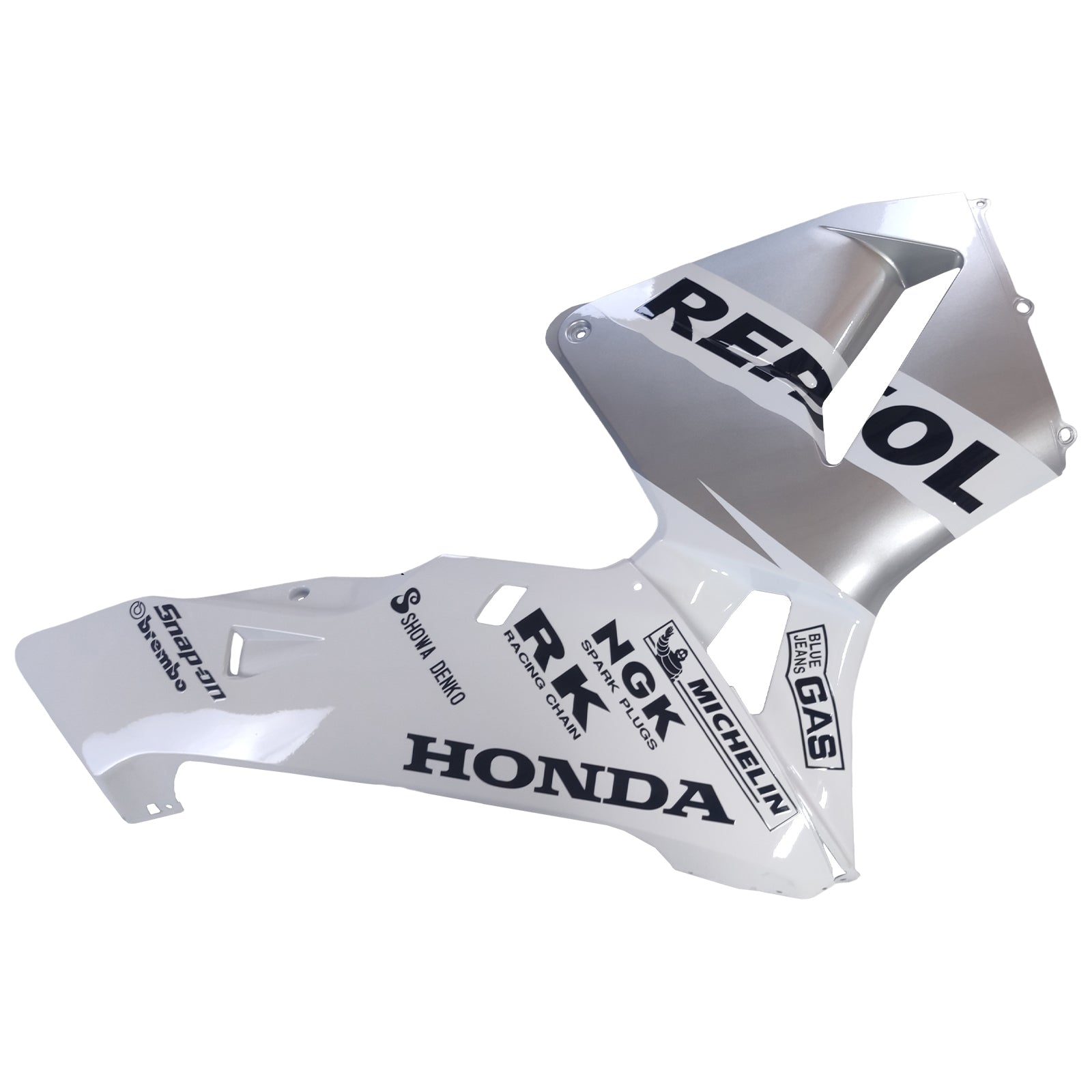 Amotopart 2005 2006 Honda CBR600RR Kit de carénage blanc et argent