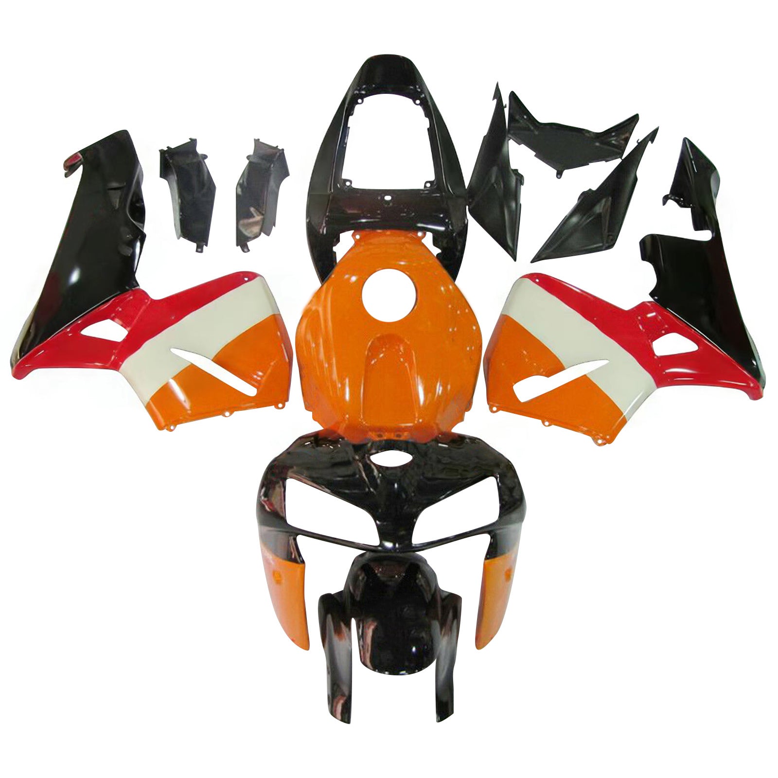 Amotopart 2005 2006 Honda Orange Black CBR600RR Fairing Kit