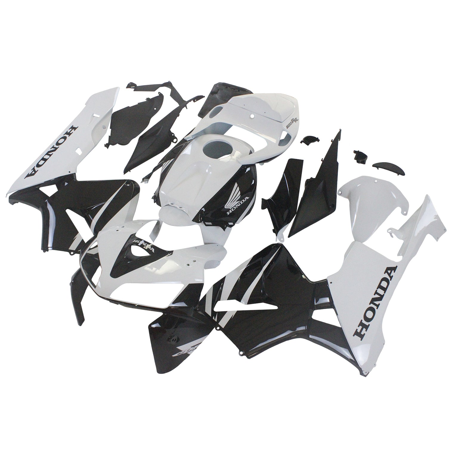 Amotopart 2005-2006 Honda CBR600RR Black&White Fairing Kit、