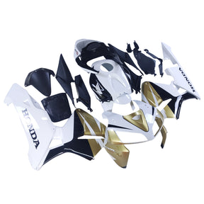 Amotopart 2005 2006 Honda CBR600RR Gold&White Fairing Kit