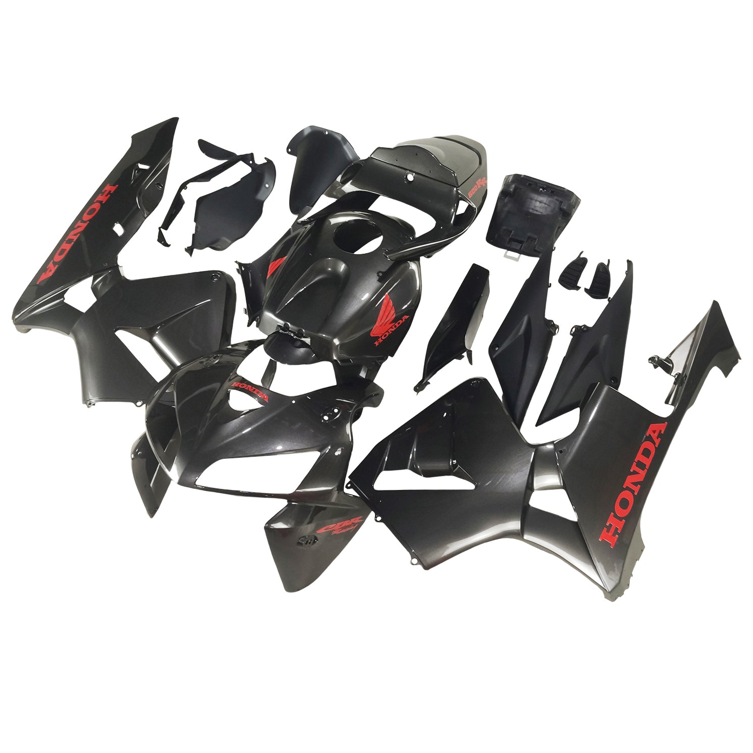 Amotopart 2005 2006 Honda CBR600RR Black with Red Logo Fairing Kit