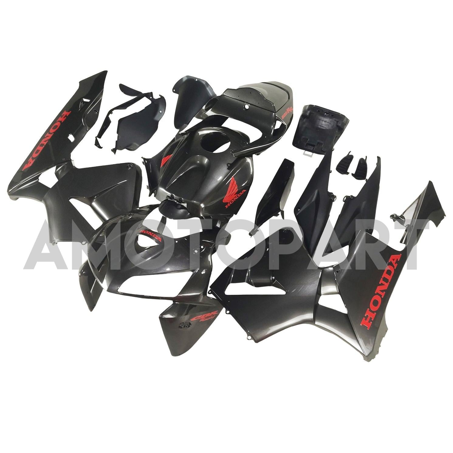 Amotopart 2005 2006 Honda CBR600RR Black with Red Logo Fairing Kit