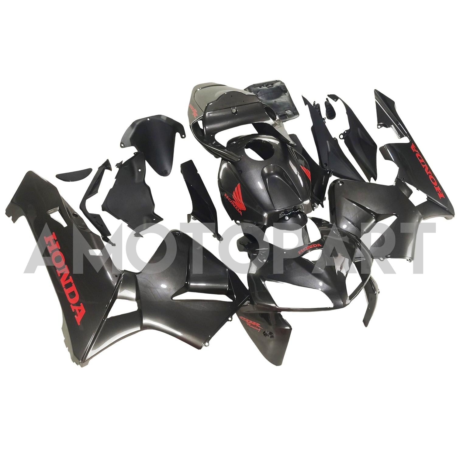 Amotopart 2005 2006 Honda CBR600RR Black with Red Logo Fairing Kit