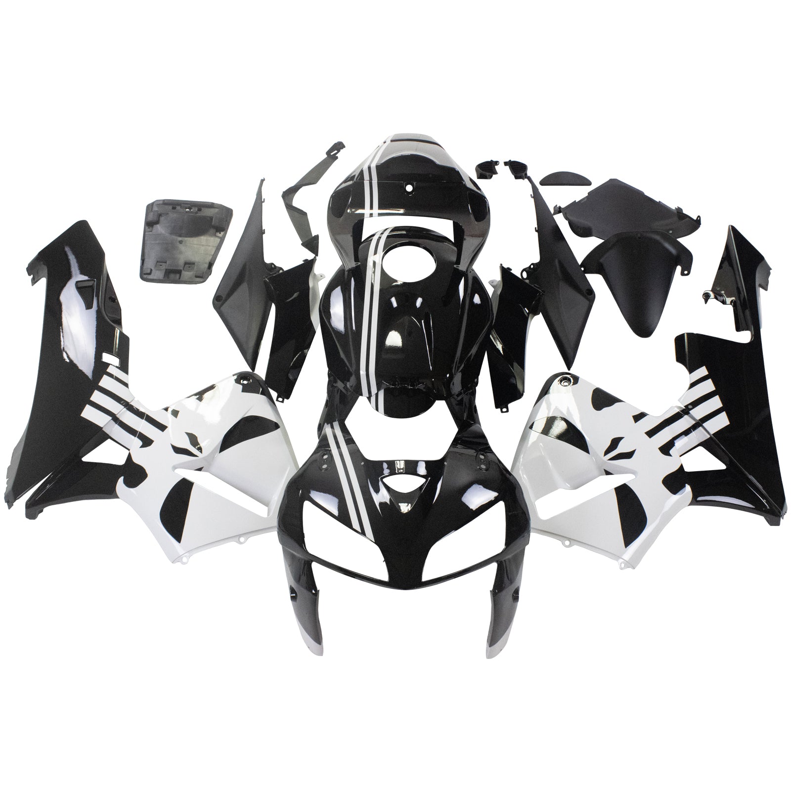 Amotopart 2005-2006 Honda CBR600RR Kit de carenado blanco y negro