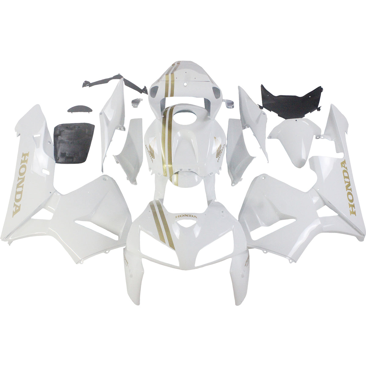 Amotopart 2005 2006 Honda CBR600RR White&Gold Fairing Kit