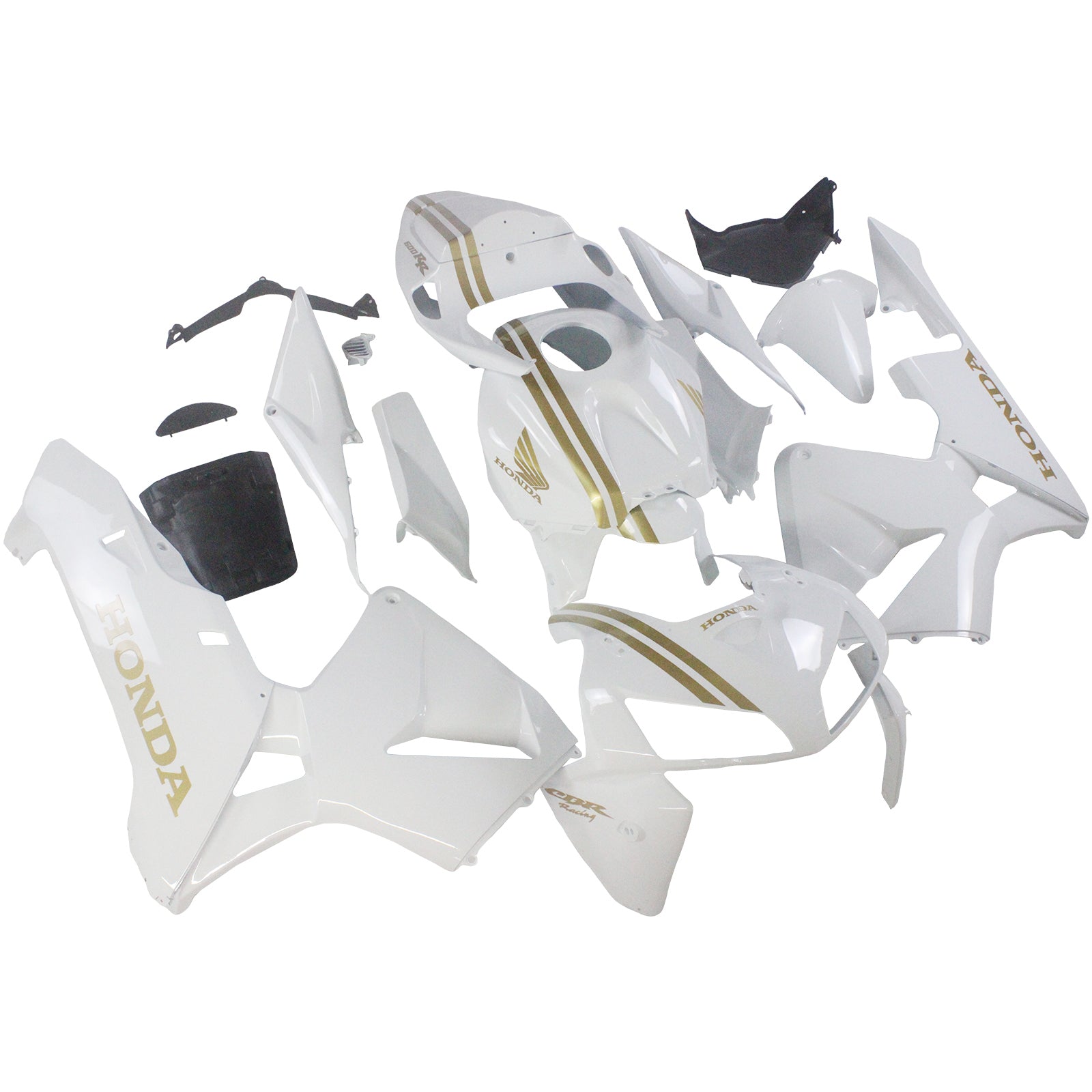 Amotopart 2005 2006 Honda CBR600RR White&Gold Fairing Kit