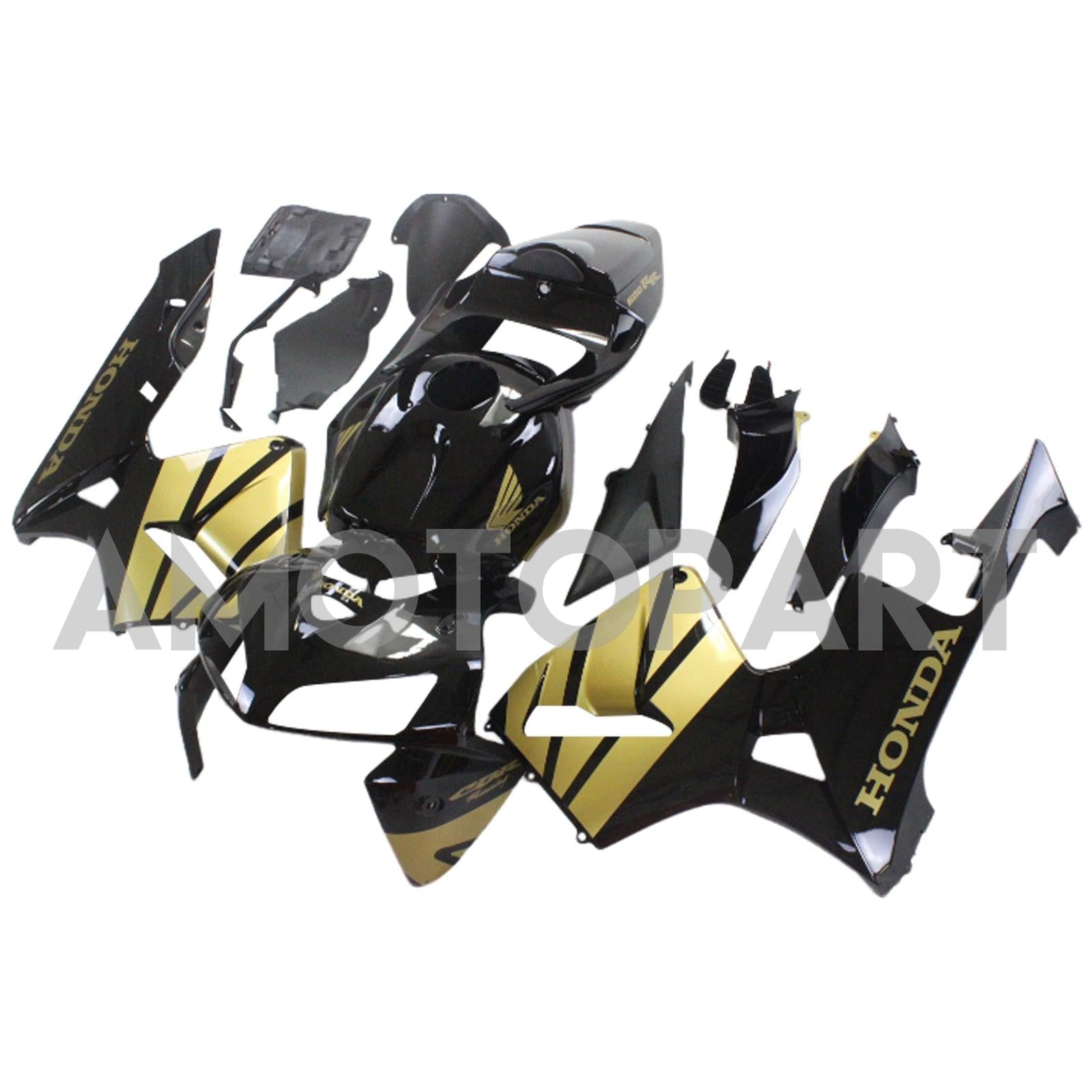 Amotopart 2005-2006 Honda CBR600RR FAIRION BLACK & GOLD KIT