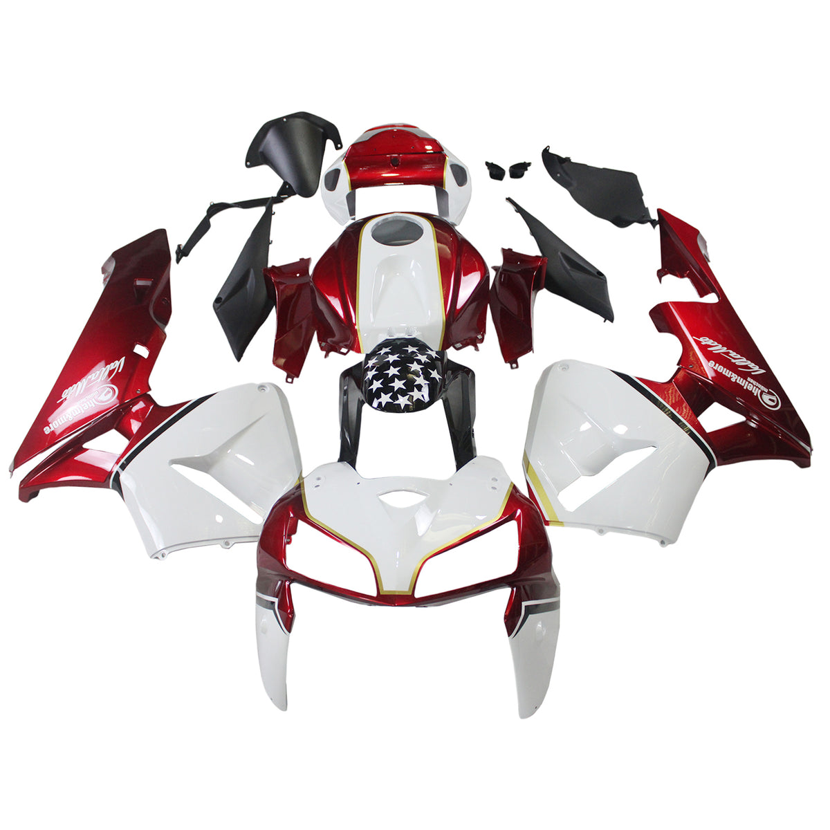 Amotopart 2005 2006 Honda CBR600RR Kit de carénage rouge et blanc