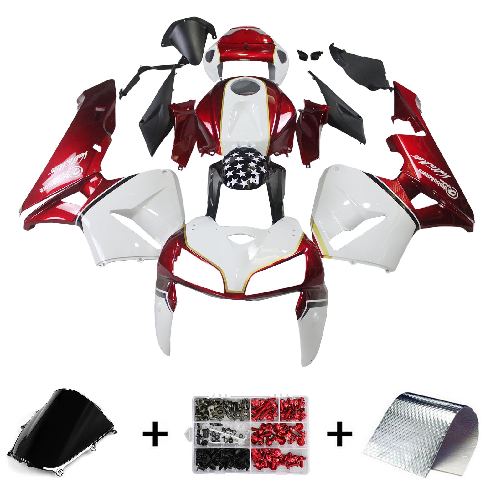 Amotopart 2005 2006 Honda CBR600RR Red&White Fairing Kit