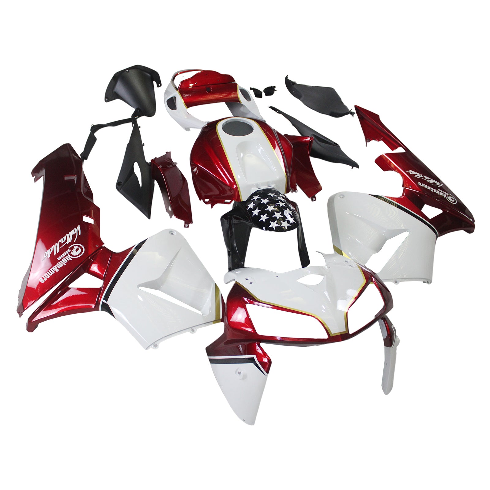 Amotopart 2005 2006 Honda CBR600RR Kit de carenado rojo y blanco