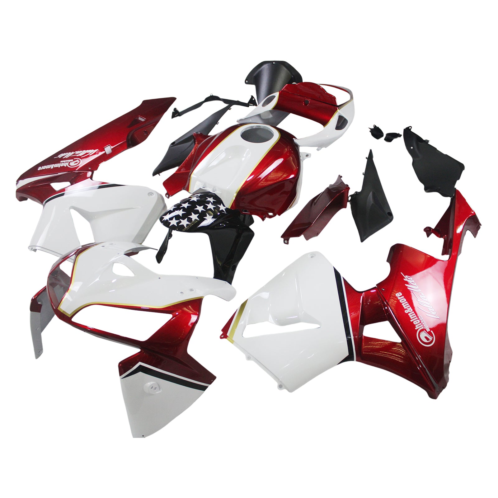 Amotopart 2005 2006 Honda CBR600RR Kit de carenado rojo y blanco