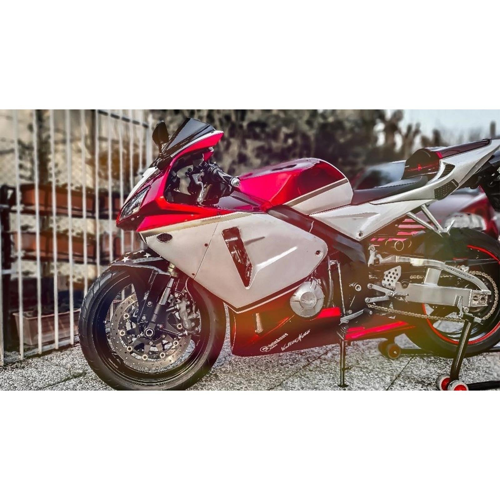 Amotopart 2005 2006 Honda CBR600RR Kit de carenado rojo y blanco