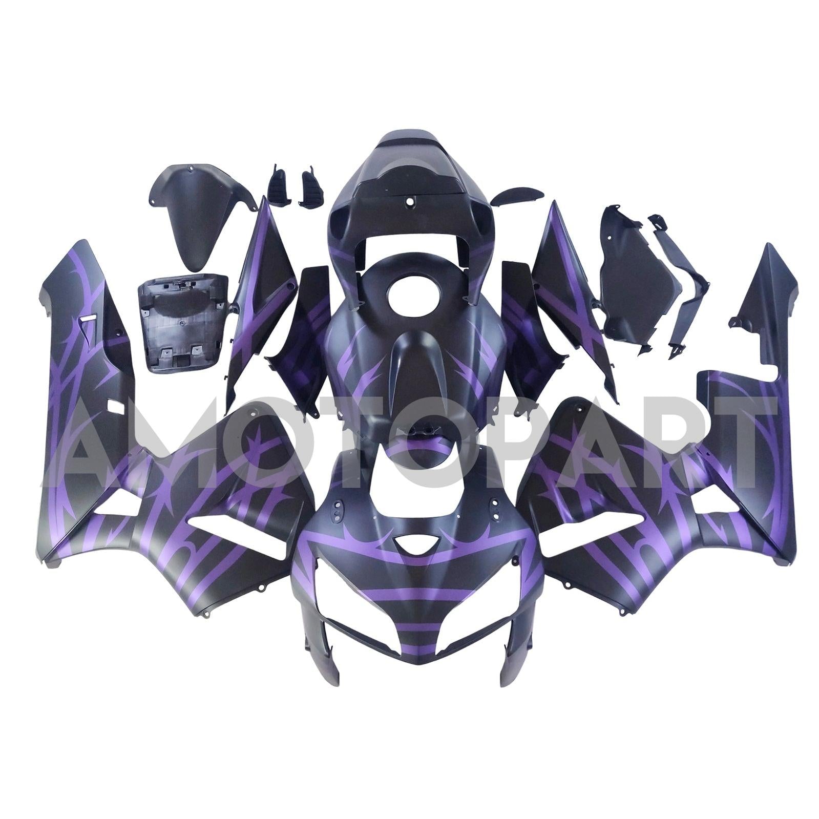Amotopart 2005-2006 Honda CBR600RR Matte Black Purple Fairing Kit