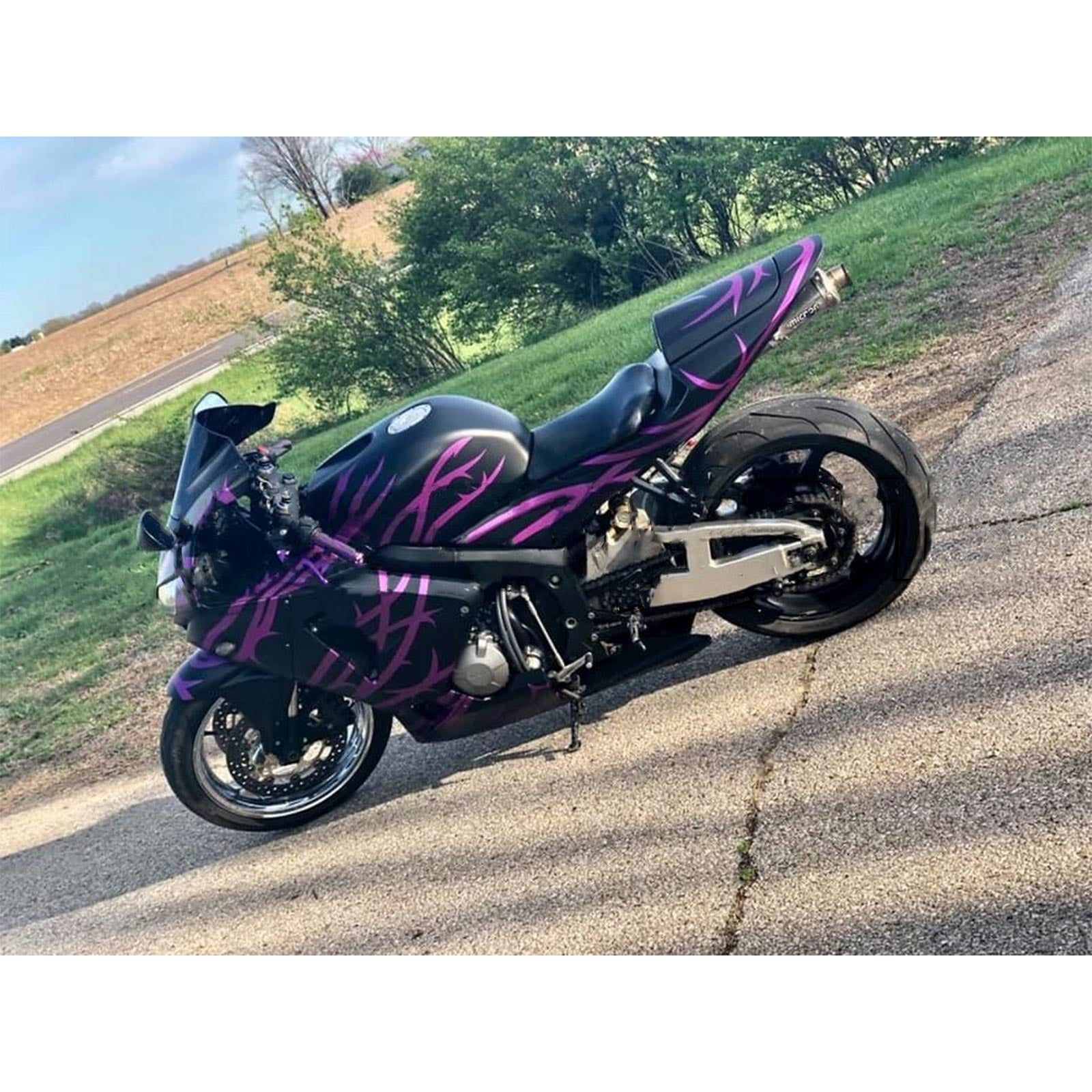 Amotopart 2005-2006 Honda CBR600RR Kit de carénage violet noir mat