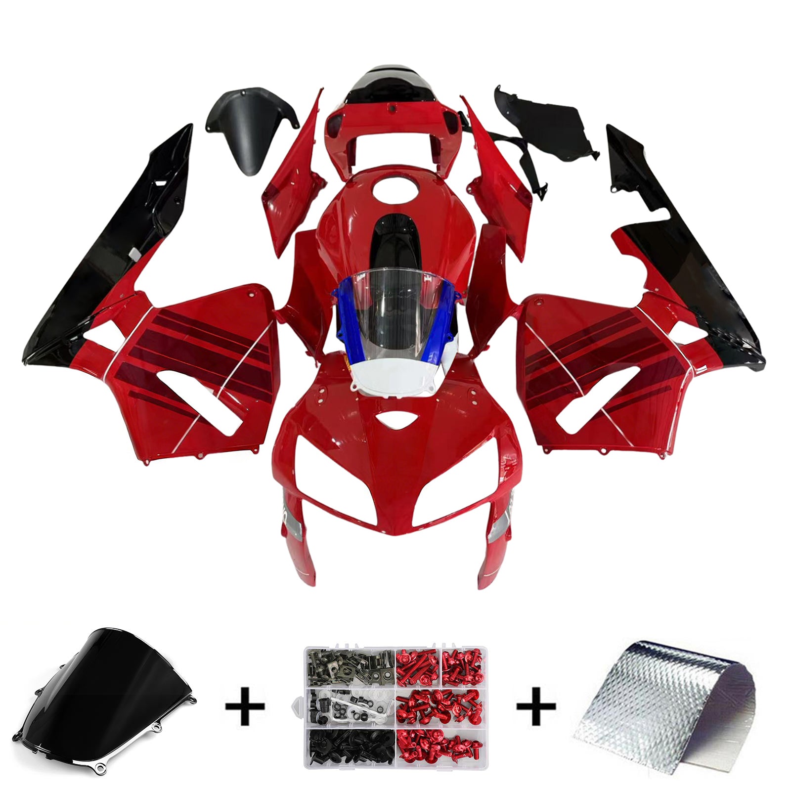 Amotopart 2005-2006 Honda CBR600RR Red Black Fairing Kit