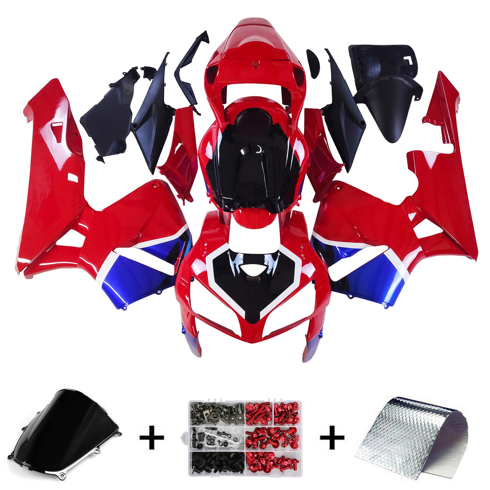 Amotopart 2005-2006 Honda CBR600RR Red Blue Fairing Kit