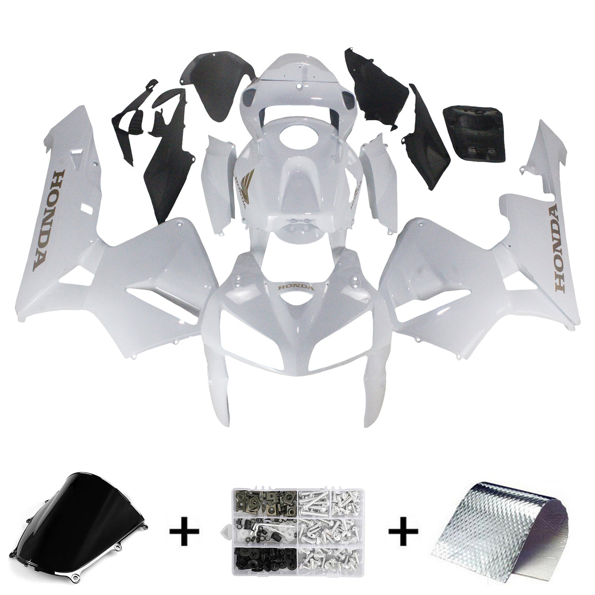 Kit de carénage blanc Amotopart 2005-2006 Honda CBR600RR