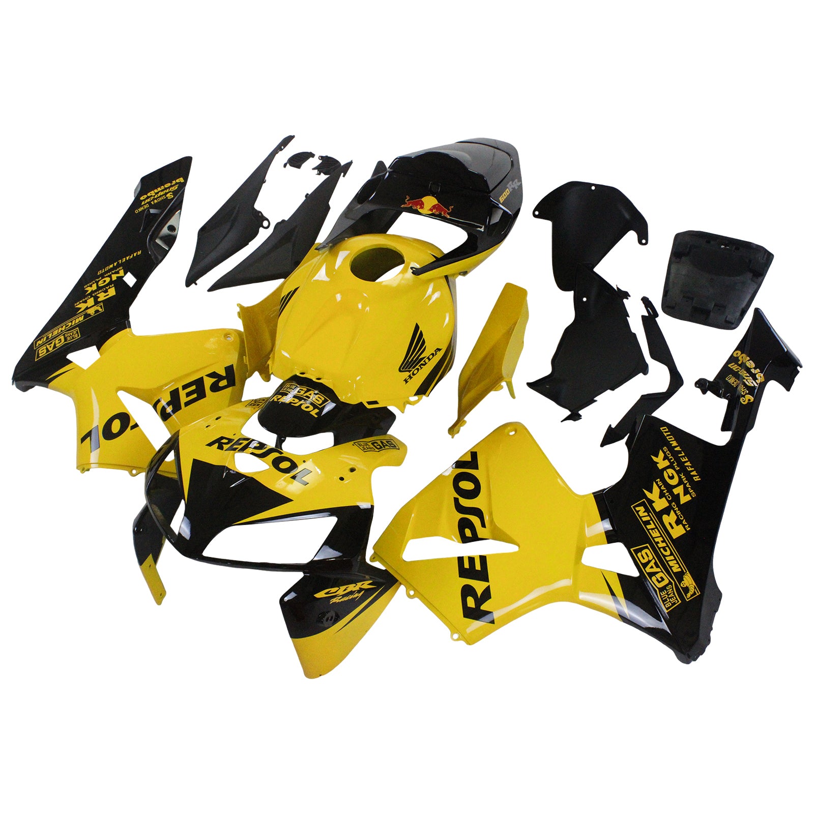 Kit carena Amotopart 2005-2006 Honda CBR600RR giallo nero