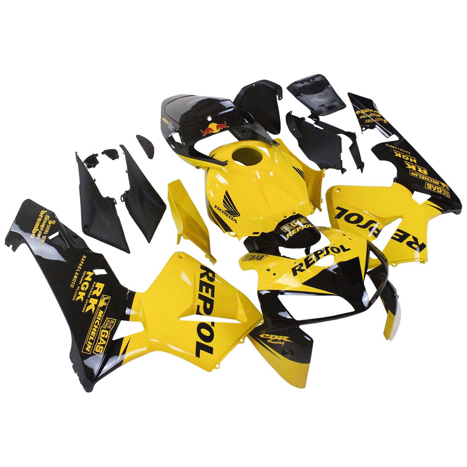 Kit carena Amotopart 2005-2006 Honda CBR600RR giallo nero