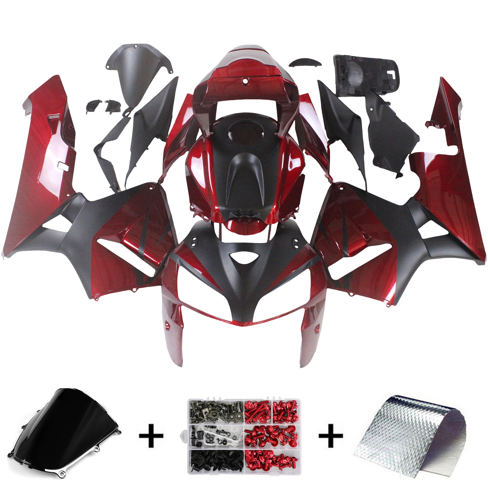 Amotopart 2005-2006 Honda CBR600RR Red Black Fairing Kit