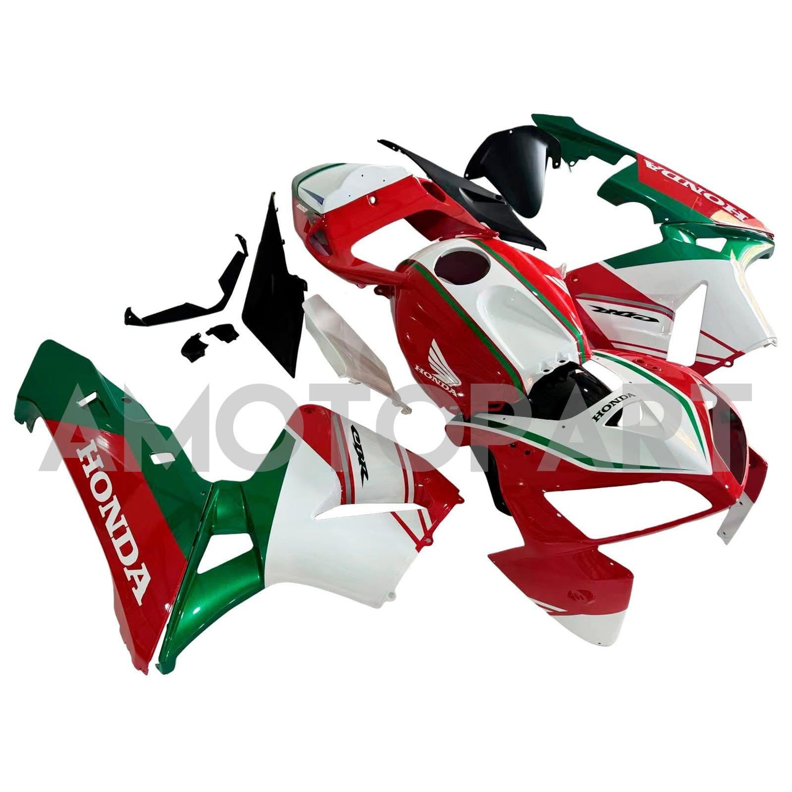 Amotopart 2005–2006 Honda CBR600RR Rot Weiß Grün Verkleidungsset